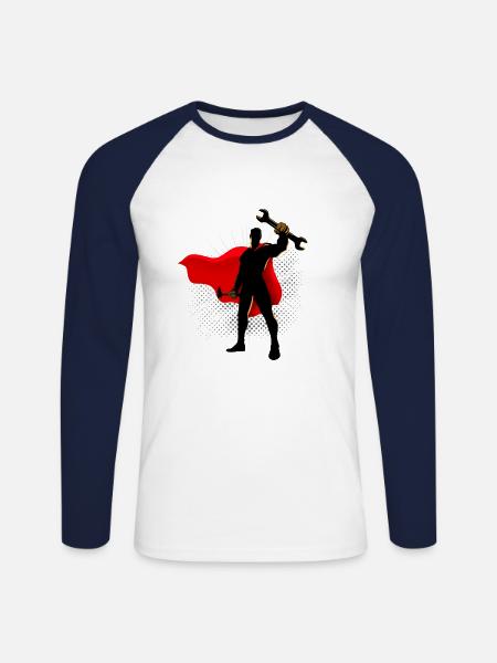 Craftsman, master of all tools - Unisex Long Sleeve Baseball T-Shirt - white/navy
