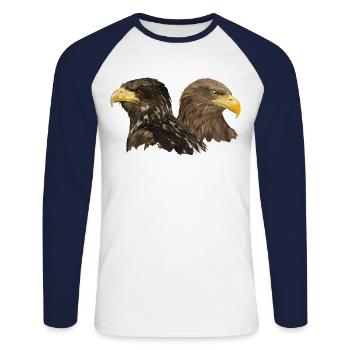 European Pigargo - Unisex Long Sleeve Baseball T-Shirt - white/navy - Front - Nik (191cm)