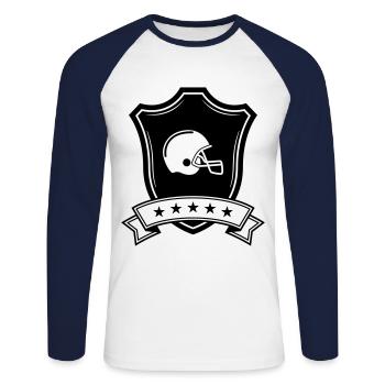 Casque de football Crest - T-shirt baseball manches longues Homme - blanc/marine - Devant - Nik (191cm)