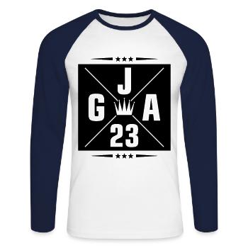 Jga 2023 Junggesellenabschied - Unisex Baseballshirt langarm - Weiß/Navy - Vorne - Nik (191cm)