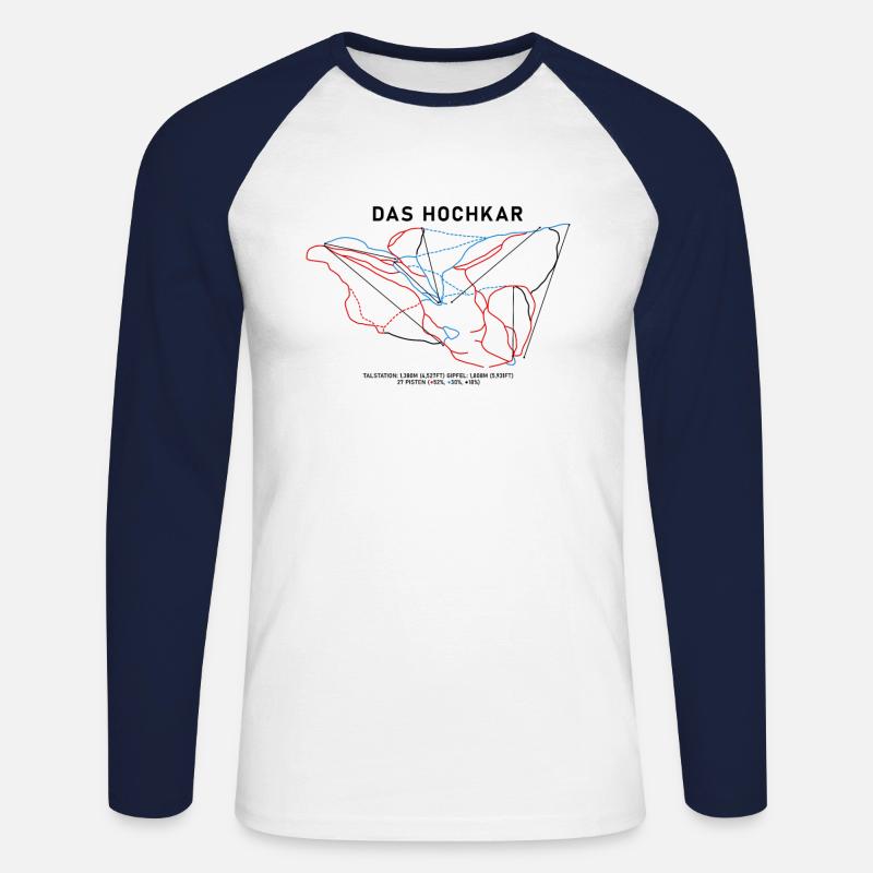 Das Hochkar - Unisex Baseballshirt langarm - Weiß/Navy