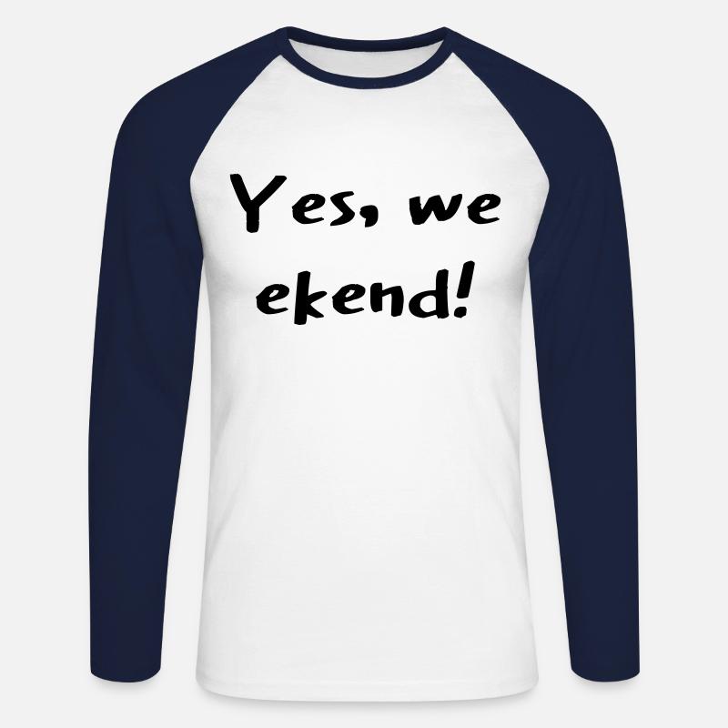 yes we can weekend - Unisex Baseballshirt langarm - Weiß/Navy