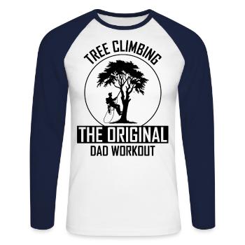 Baumpfleger Vater Baumchirurg Kletterer Klettertrimmer - Unisex Baseballshirt langarm - Weiß/Navy - Vorne - Nik (191cm)
