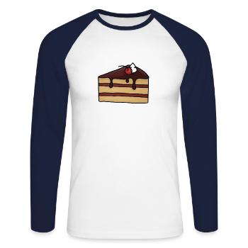 cake cake - Unisex Long Sleeve Baseball T-Shirt - white/navy - Front - Nik (191cm)