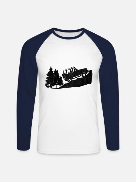 Offroad 4x4 four wheel drive - Unisex Long Sleeve Baseball T-Shirt - white/navy