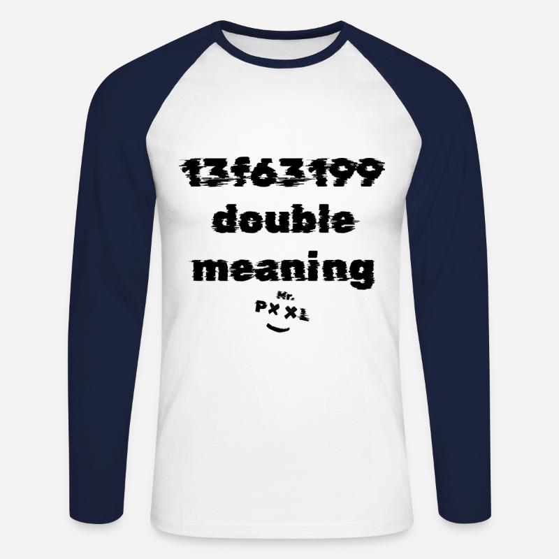 Mr. Pool double meaning - Unisex Baseballshirt langarm - Weiß/Navy