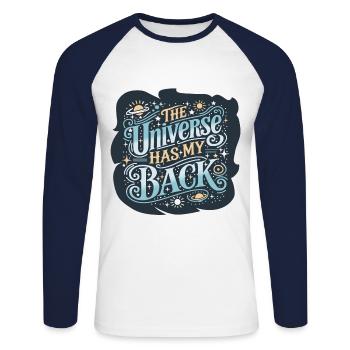 L’Univers - T-shirt baseball manches longues Homme - blanc/marine - Devant - Nik (191cm)