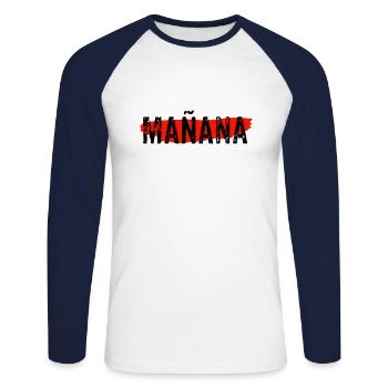 Manana - noir - T-shirt baseball manches longues Homme - blanc/marine - Devant - Nik (191cm)