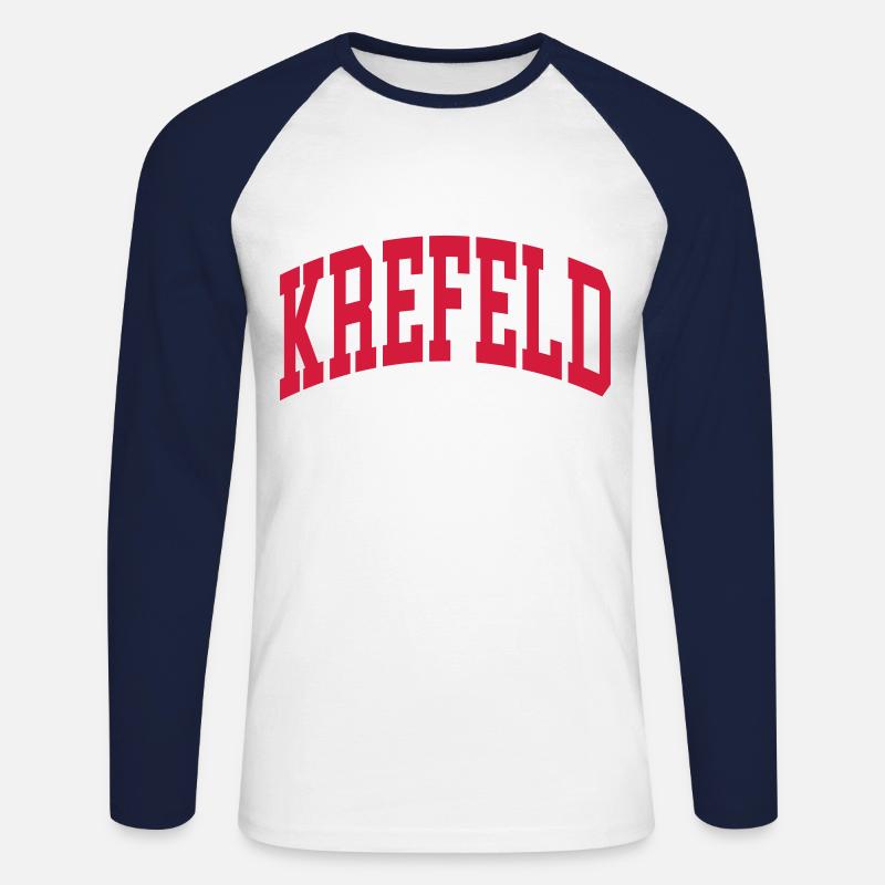 Krefeld - Unisex Baseballshirt langarm - Weiß/Navy