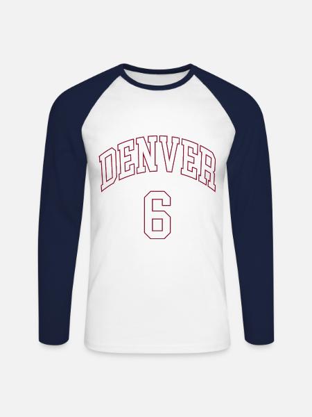 Denver 6 - Unisex Baseballshirt langarm - Weiß/Navy