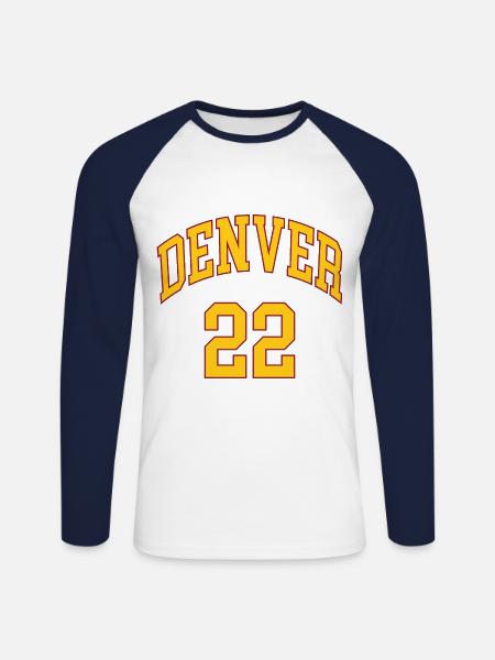 Denver 22 - Unisex Baseballshirt langarm - Weiß/Navy