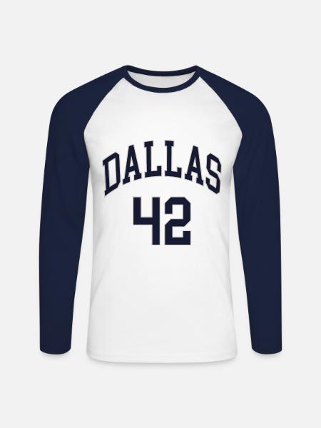 Dallas 42 - Unisex Baseballshirt langarm - Weiß/Navy