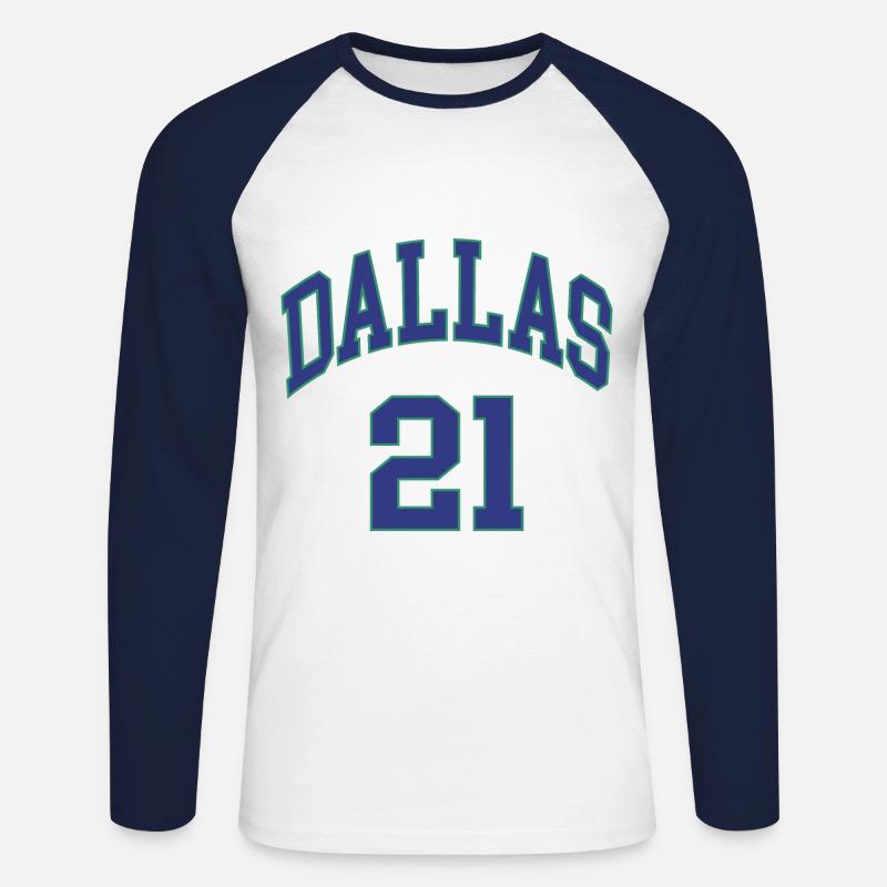 Dallas 21 - Unisex Baseballshirt langarm - Weiß/Navy
