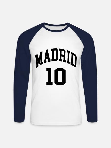 Madrid 10 - Unisex Baseballshirt langarm - Weiß/Navy