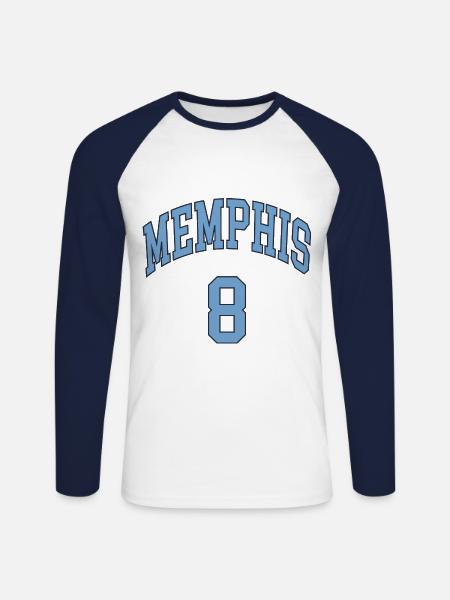 Memphis 8 - Unisex Long Sleeve Baseball T-Shirt - white/navy