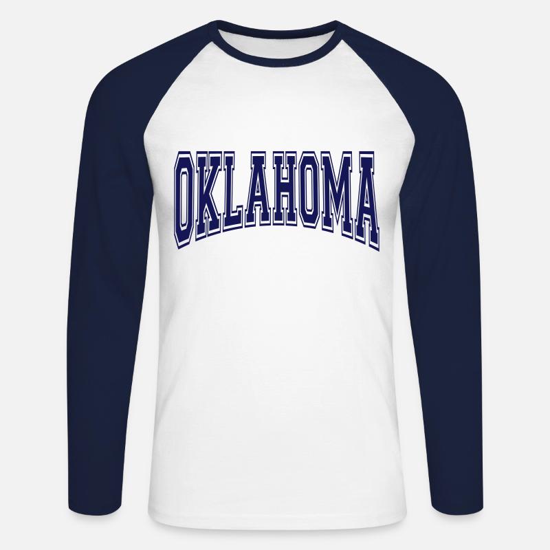 Oklahoma - Unisex Baseballshirt langarm - Weiß/Navy