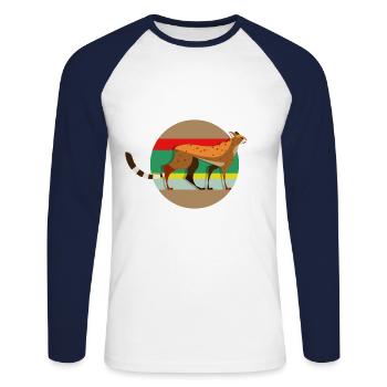 Guépard - Course à pied - T-shirt baseball manches longues Homme - blanc/marine - Devant - Nik (191cm)