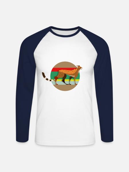 Gepard - Running - Unisex Baseballshirt langarm - Weiß/Navy