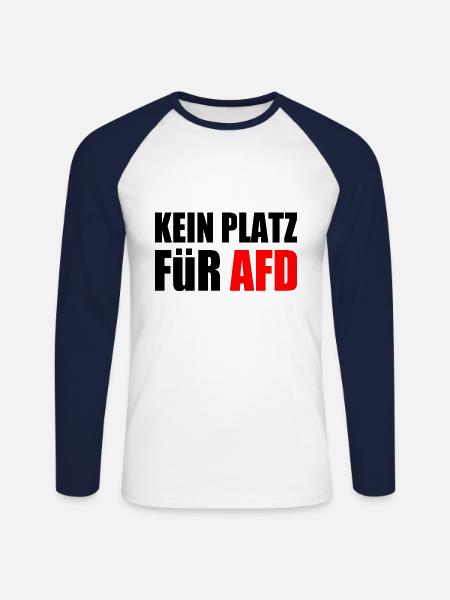 kein platz für afd - Unisex Baseballshirt langarm - Weiß/Navy
