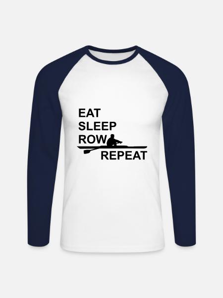 Rowing, rowing - Unisex Long Sleeve Baseball T-Shirt - white/navy