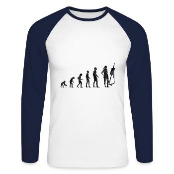 Kunst Malerei Künstlerin Malerin Künstler - Unisex Baseballshirt langarm - Weiß/Navy - Vorne - Nik (191cm)