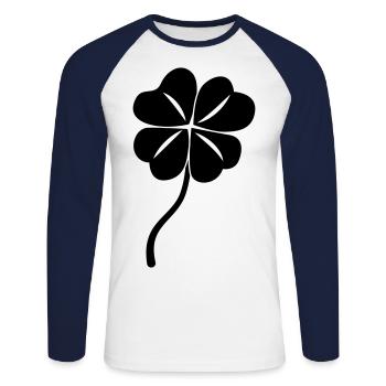 Cloverleaf luck - Unisex Long Sleeve Baseball T-Shirt - white/navy - Front - Nik (191cm)