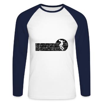 Skateboarder Skateboard Skater Skate Skateing - Unisex Long Sleeve Baseball T-Shirt - white/navy - Front - Nik (191cm)