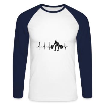 Bodybuilding Bodybuilder GYM Gym ECG - Unisex Long Sleeve Baseball T-Shirt - white/navy - Front - Nik (191cm)