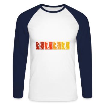 Skateboarder Skateboard Skater Skate Skateing - Unisex Long Sleeve Baseball T-Shirt - white/navy - Front - Nik (191cm)