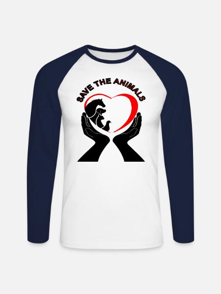 Animal Rights Animal Friends Animal Love Animal Welfare Animal - Unisex Long Sleeve Baseball T-Shirt - white/navy