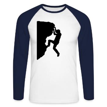 escalade alpine Alpinisme montagnes - T-shirt baseball manches longues Homme - blanc/marine - Devant - Nik (191cm)