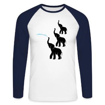 Elephant Safari Africa Elephant Wilderness Gift - Unisex Long Sleeve Baseball T-Shirt - white/navy - Front - Nik (191cm)