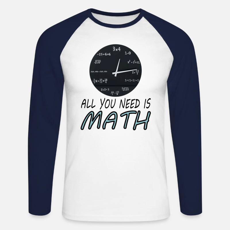 Mathe studieren Mathe-Student Mathstudium Geschenk - Unisex Baseballshirt langarm - Weiß/Navy