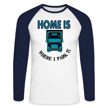 Truck driver saying Trucks drive truck gift idea - Unisex Long Sleeve Baseball T-Shirt - white/navy - Front - Nik (191cm)