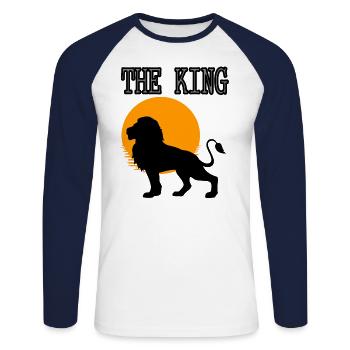 Lion is king of the forest Wildlife Gift Idea - Unisex Long Sleeve Baseball T-Shirt - white/navy - Front - Nik (191cm)
