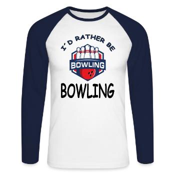 Skittles bowling bowling bowling bowling tour bowling bowling bowling bowling floor gift - T-shirt baseball manches longues Homme - blanc/marine - Devant - Nik (191cm)