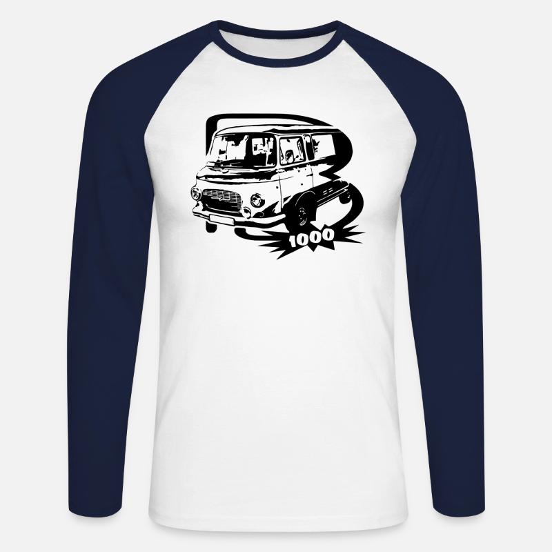 Barkas B1000 Transporter - Unisex Baseballshirt langarm - Weiß/Navy