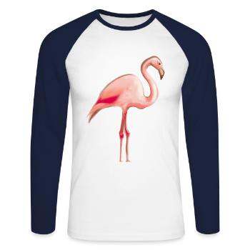 Flamingo gift idea pink pink pink - Unisex Long Sleeve Baseball T-Shirt - white/navy - Front - Nik (191cm)