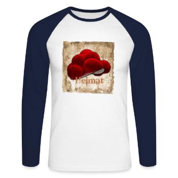 Heimat Schwarzwaldhut - Unisex Baseballshirt langarm - Weiß/Navy - Vorne - Nik (191cm)