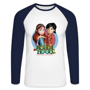 Robin Hood Maid Marian Und Scarlett - Unisex Baseballshirt langarm - Weiß/Navy - Vorne - Nik (191cm)