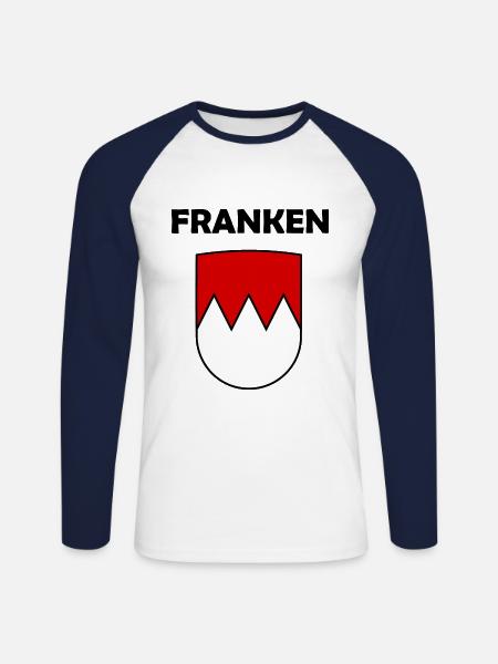 Franconie au sud - T-shirt baseball manches longues Homme - blanc/marine