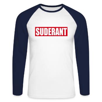 Autriche viennois Schmäh Suderant Nörgler dialecte - T-shirt baseball manches longues Homme - blanc/marine - Devant - Nik (191cm)