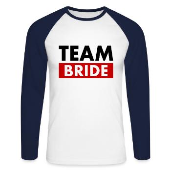 Team bride - Unisex Baseballshirt langarm - Weiß/Navy - Vorne - Nik (191cm)