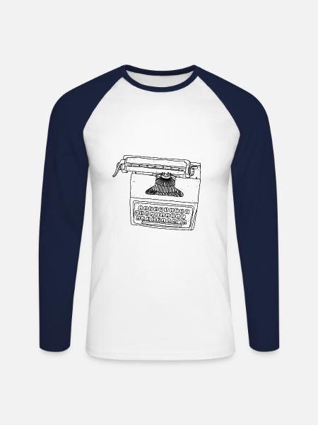 Machine à écrire - T-shirt baseball manches longues Homme - blanc/marine