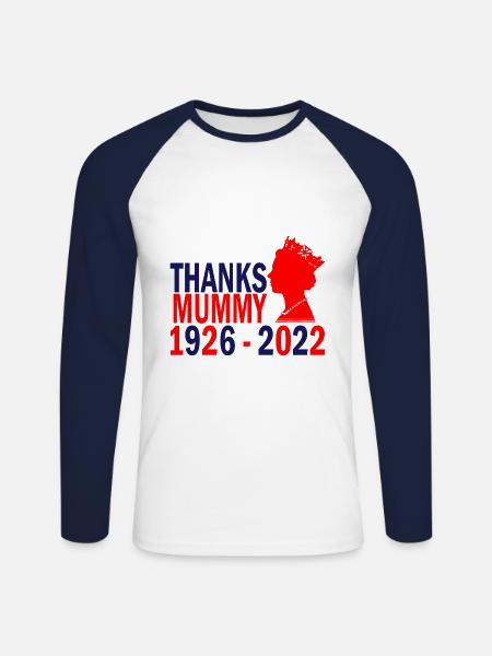 Elisabeth II 1926 - 2022 - T-shirt baseball manches longues Homme - blanc/marine