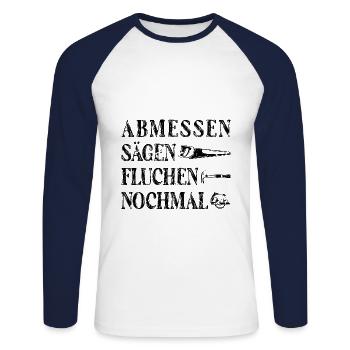 Zimmermann Arbeit Beruf Tischler - Unisex Baseballshirt langarm - Weiß/Navy - Vorne - Nik (191cm)