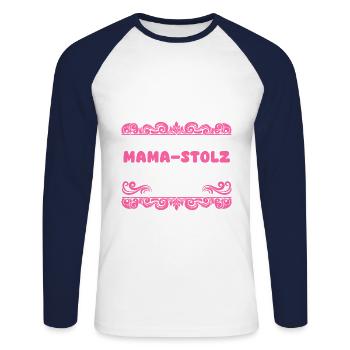 Mama Von 3 Kindern - Unisex Baseballshirt langarm - Weiß/Navy - Vorne - Nik (191cm)