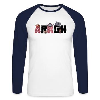 Halloween Pirate Dire Tenue Costume Arrgh - T-shirt baseball manches longues Homme - blanc/marine - Devant - Nik (191cm)