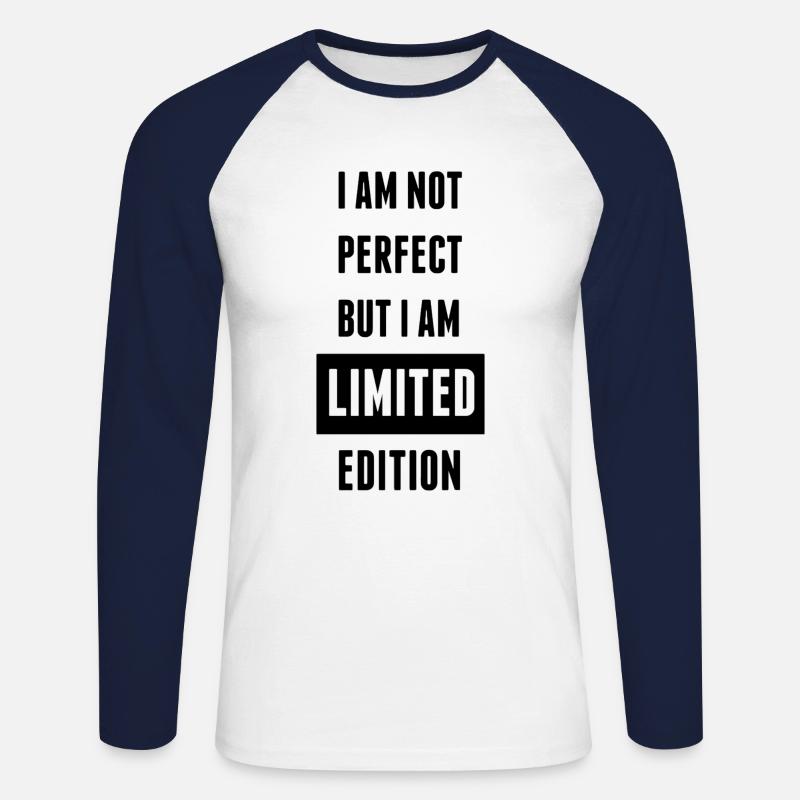ich bin nicht perfekt - Unisex Baseballshirt langarm - Weiß/Navy