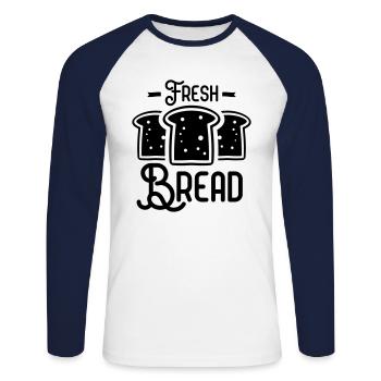 Bakery baker toast bread bread icon - Unisex Long Sleeve Baseball T-Shirt - white/navy - Front - Nik (191cm)